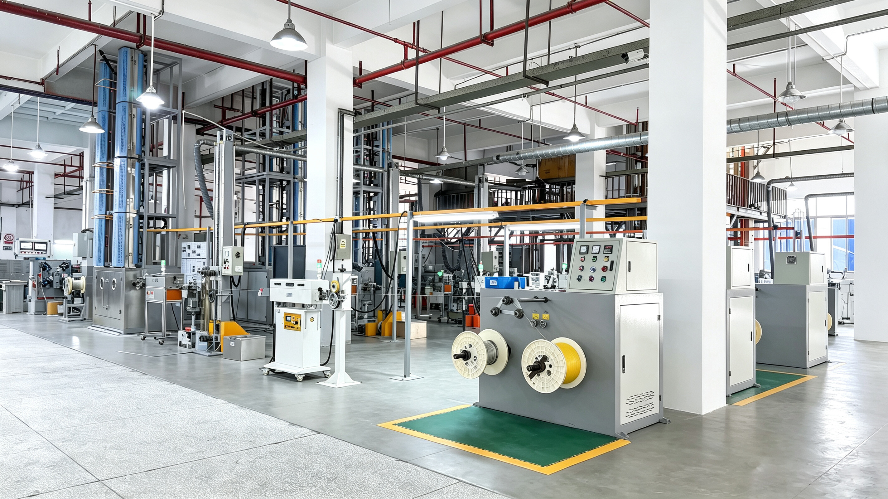 Workshop Aisle: Production machines neatly arranged
